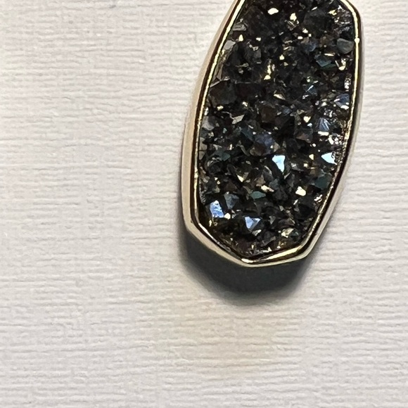 NWOT Kendra Scott Danay Earrings Chunky Platinum Drusy & Yellow Gold SO PERFECT! - Picture 8 of 9